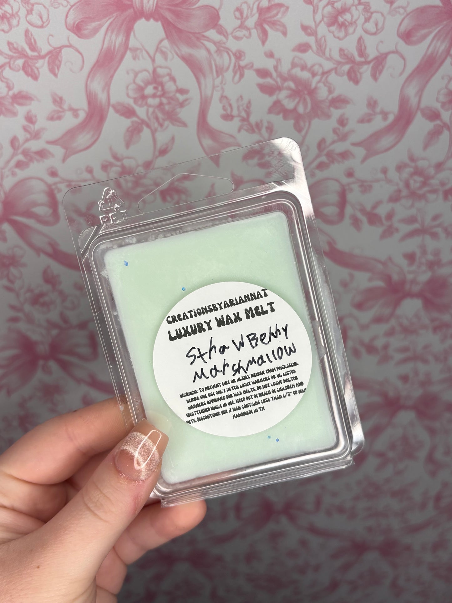 Wax melt, scented: strawberry marshmallow