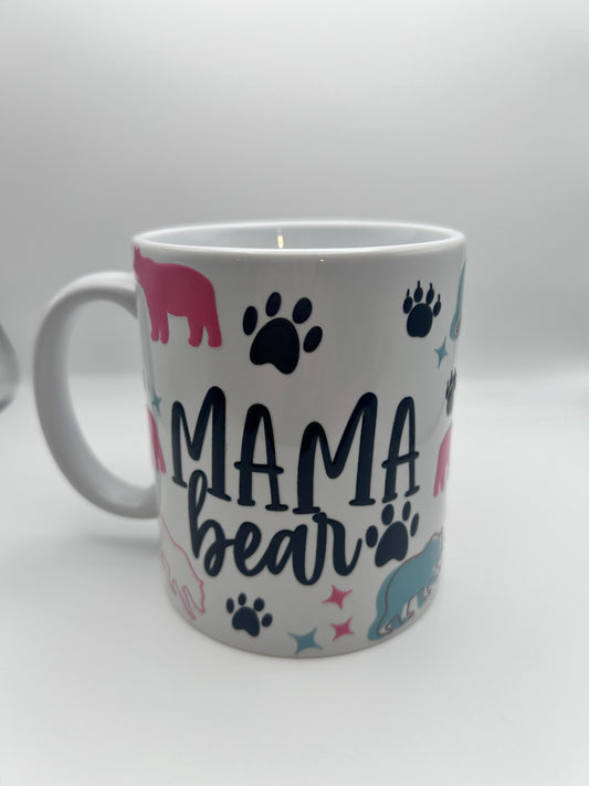 Mama bear 15 oz glass mug.