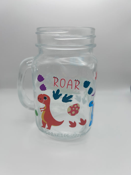 Dinosaur 12 oz glass mug