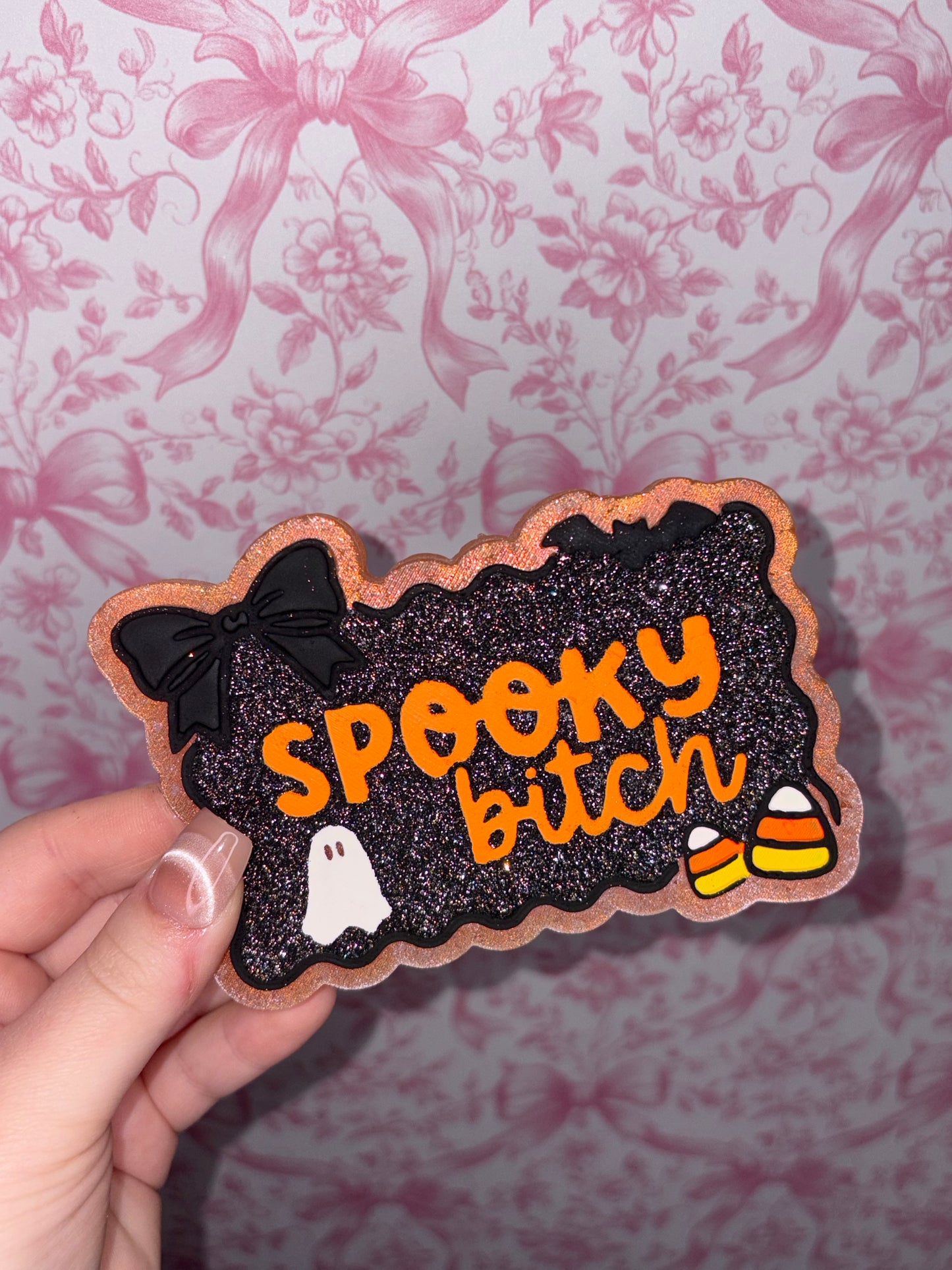 RTS car freshie spooky B scented pumpkin sugar donut