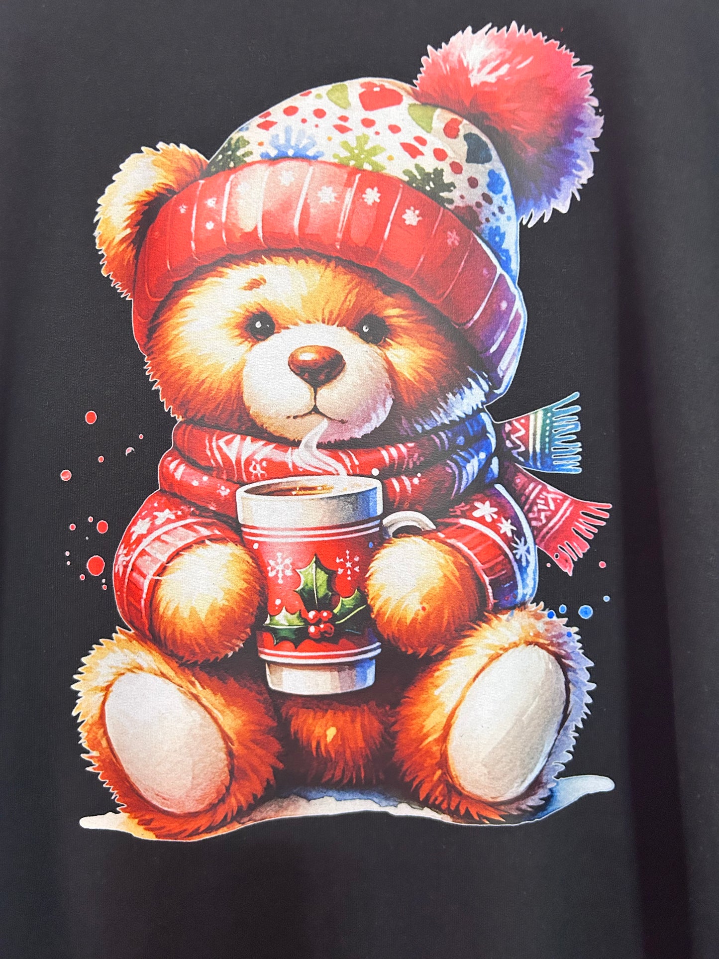 Colorful winter bear crewneck sweatshirt