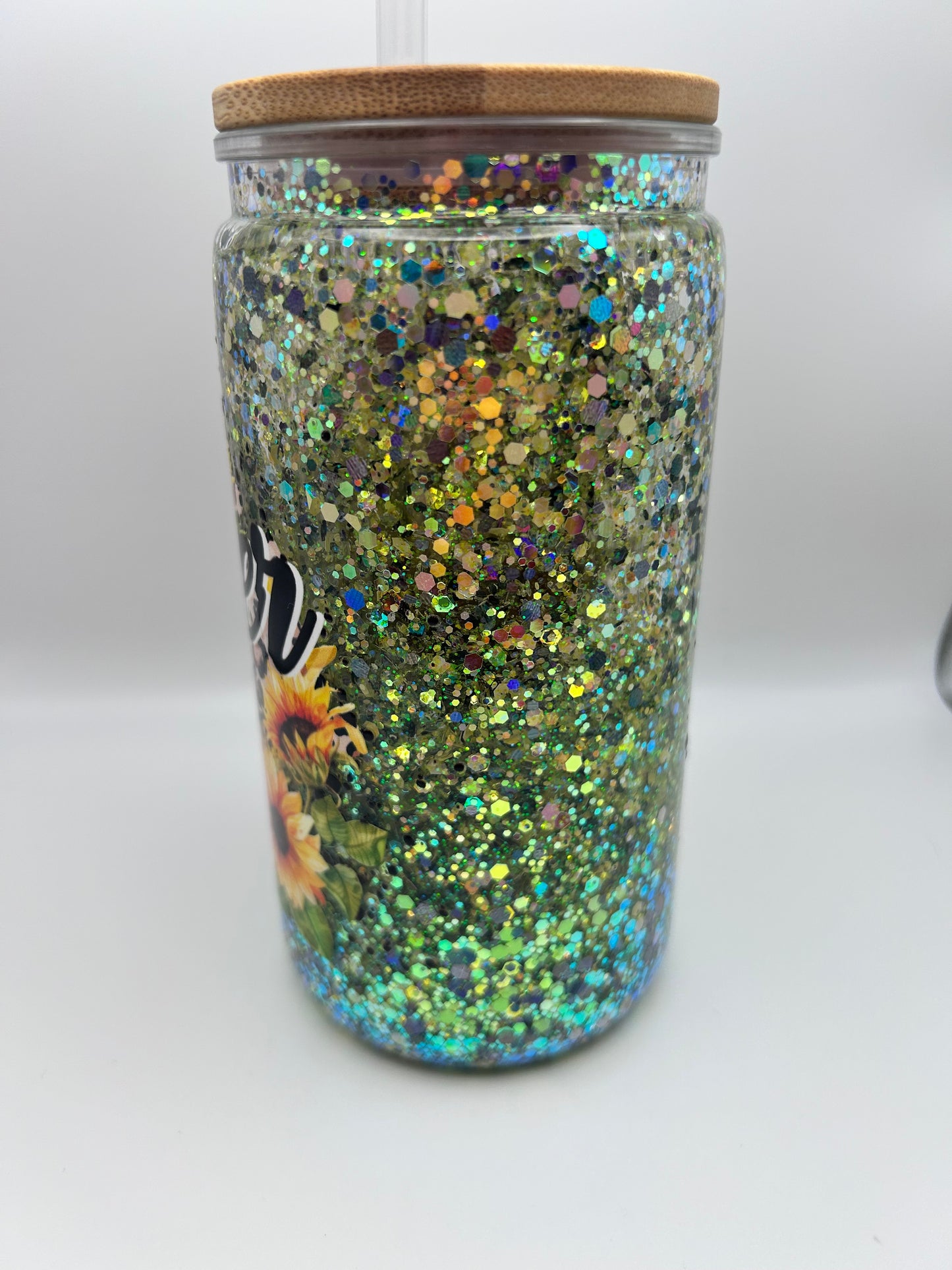 Teacher  16 oz plastic medium flow snow-globe tumbler.