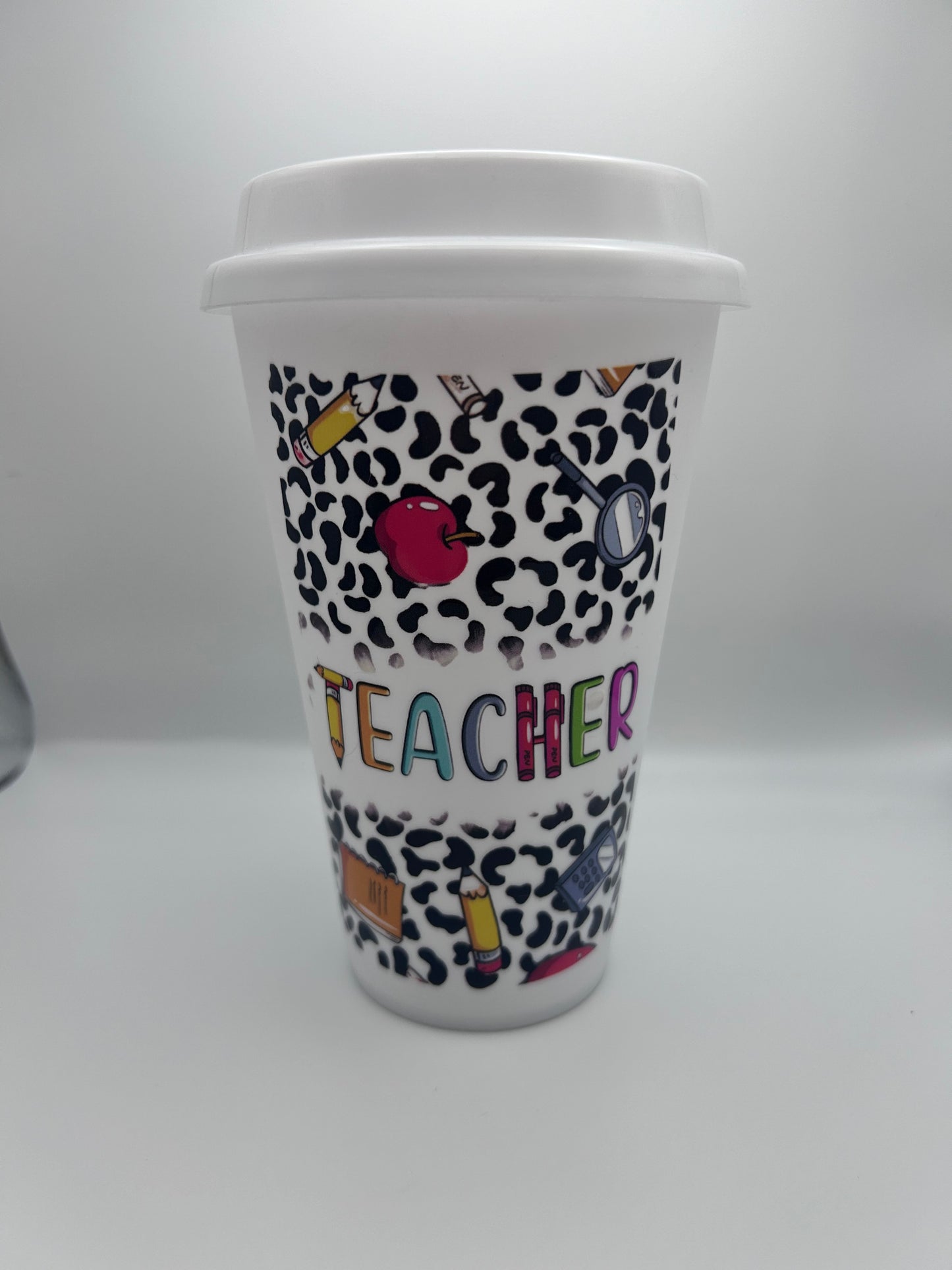 Teacher 15 oz reusable coffee cup