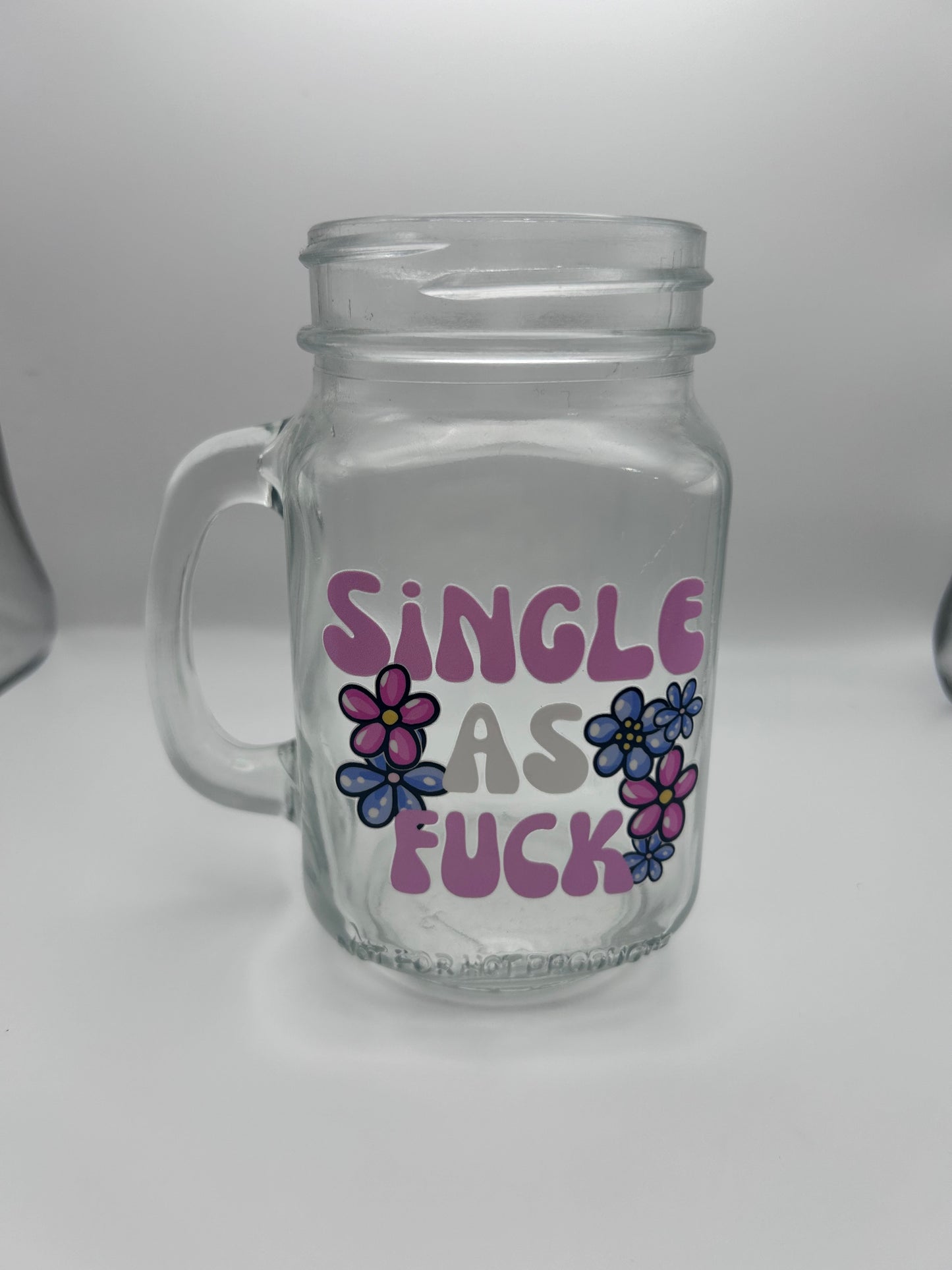 Single as f 12 oz glass mug