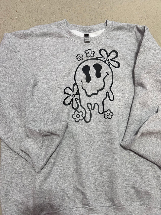 Drippy smiley face crewneck