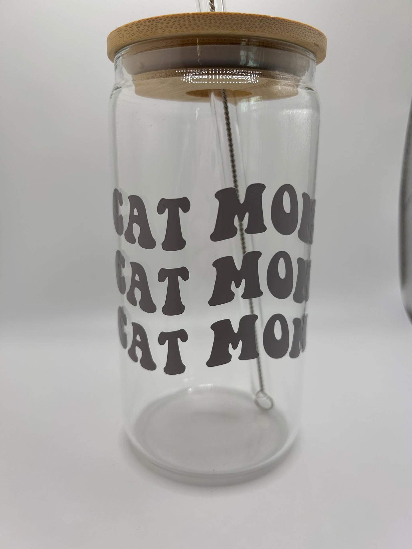 Cat mom 16 oz libby glass