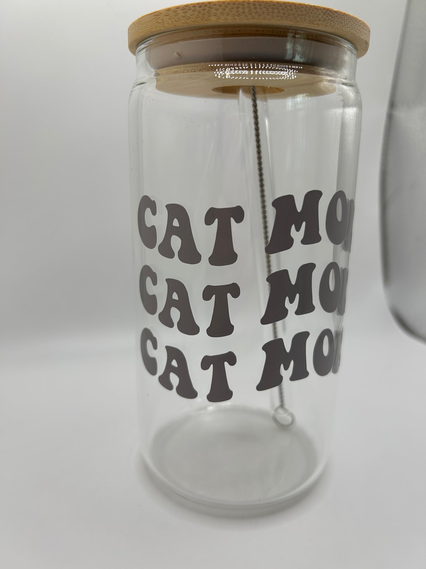 Cat mom 16 oz libby glass