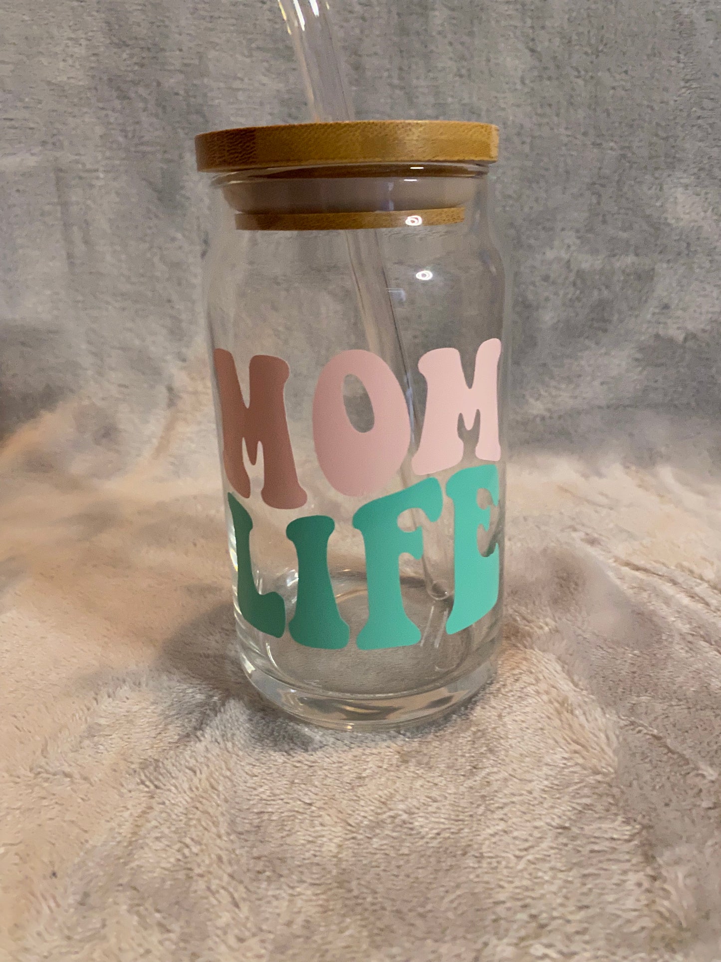 Mom life. 16 oz Libby Cup/libby glass