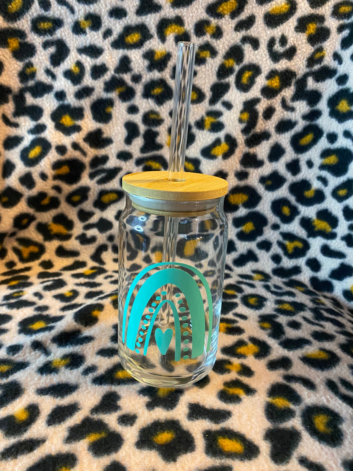 Blue BoHo rainbow, 16 oz Libby Cup/libby glass