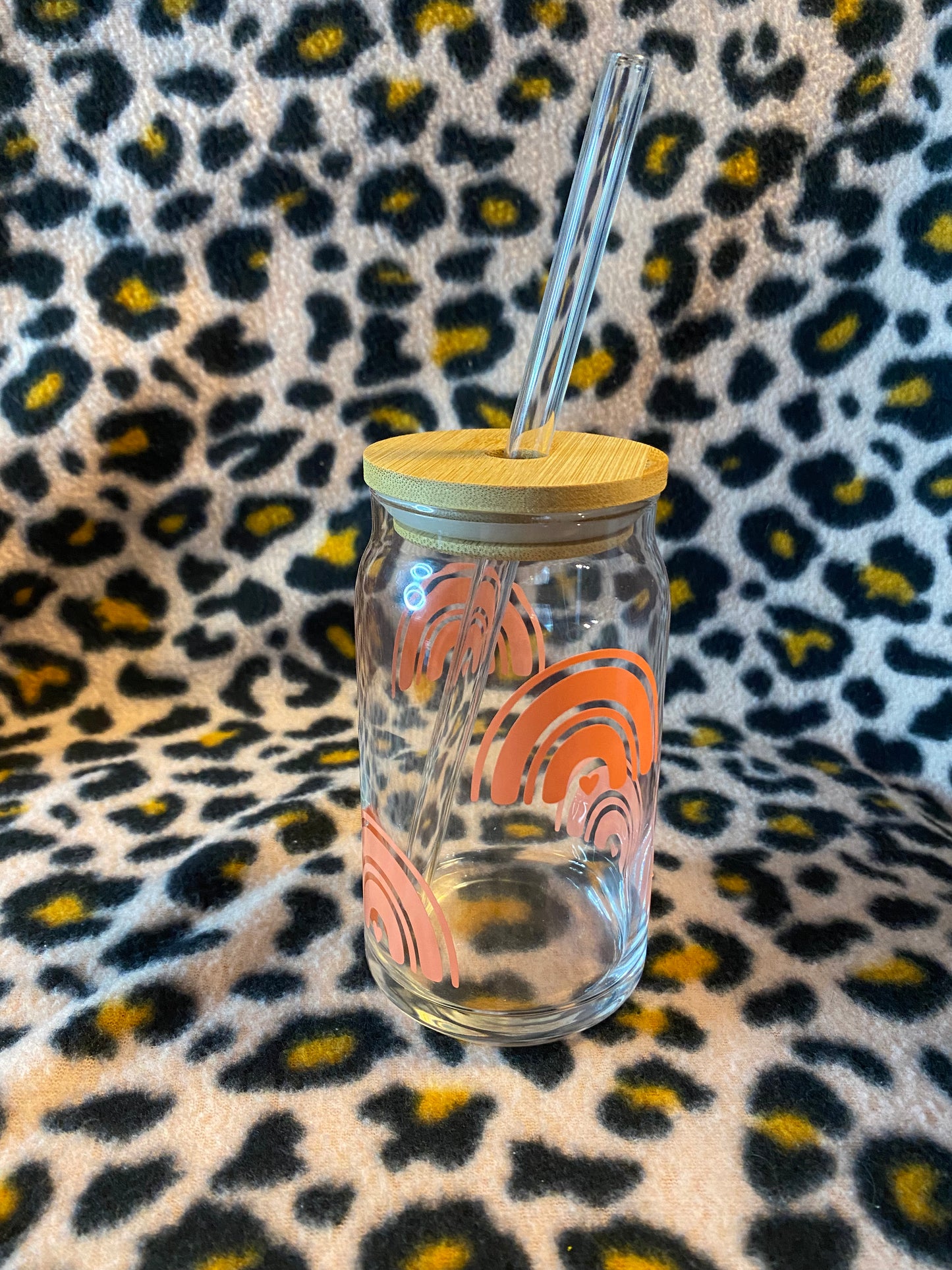 BoHo rainbow, 16 oz Libby Cup/libby glass