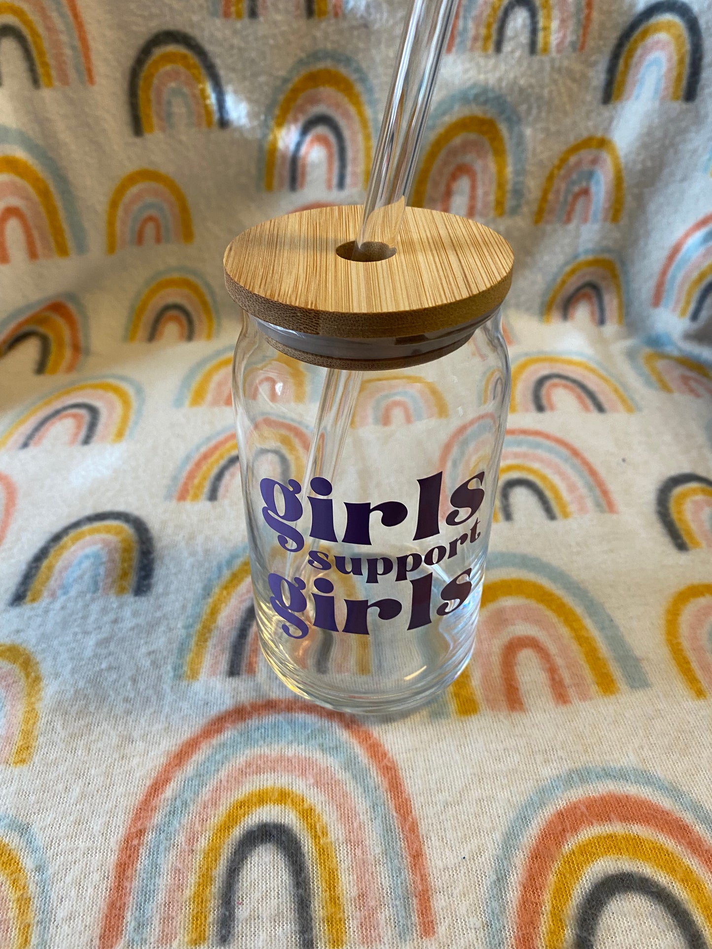 girls support girls 16 oz Libby Cup/libby glass