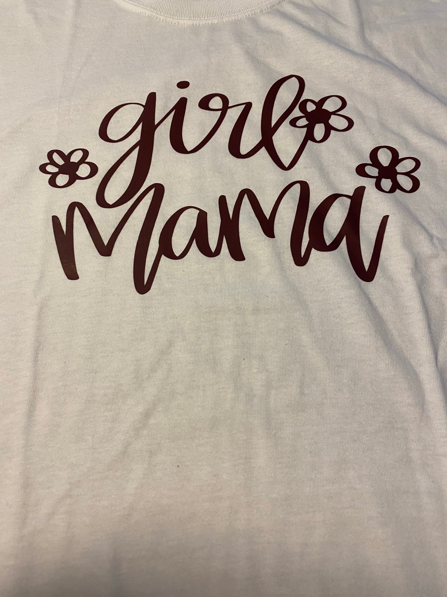 “Girl mama” with flowers T-shirt