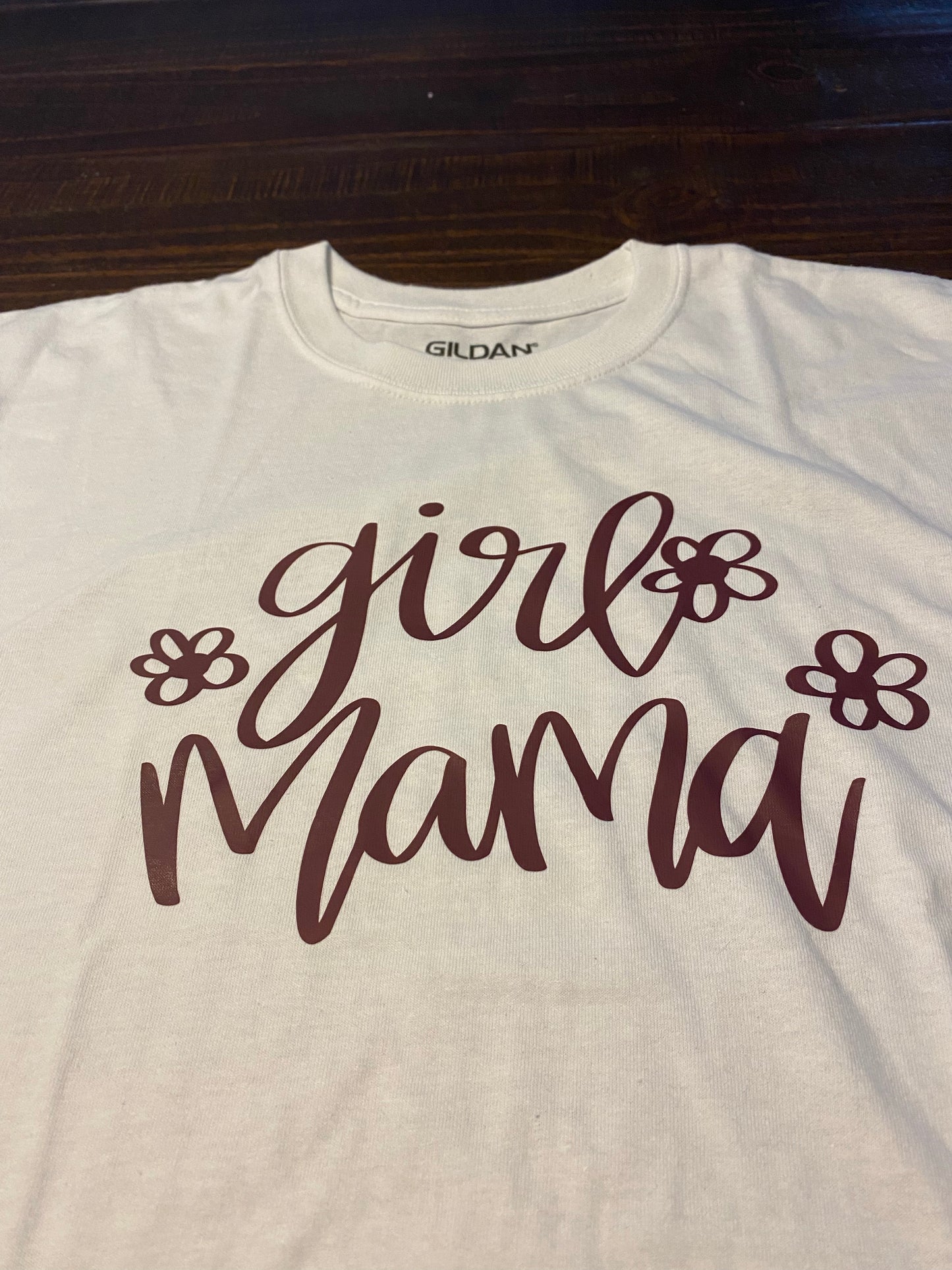 “Girl mama” with flowers T-shirt