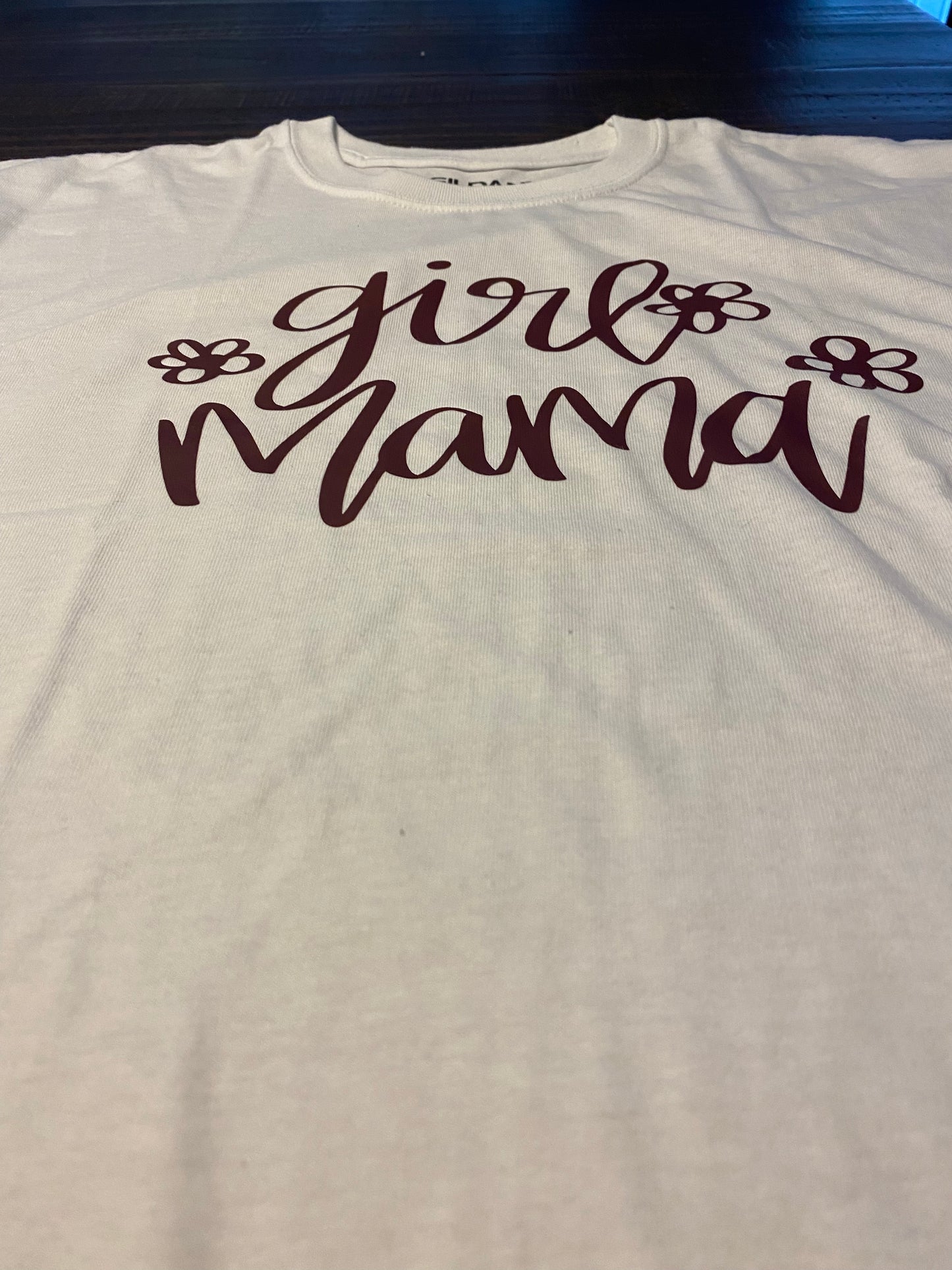 “Girl mama” with flowers T-shirt