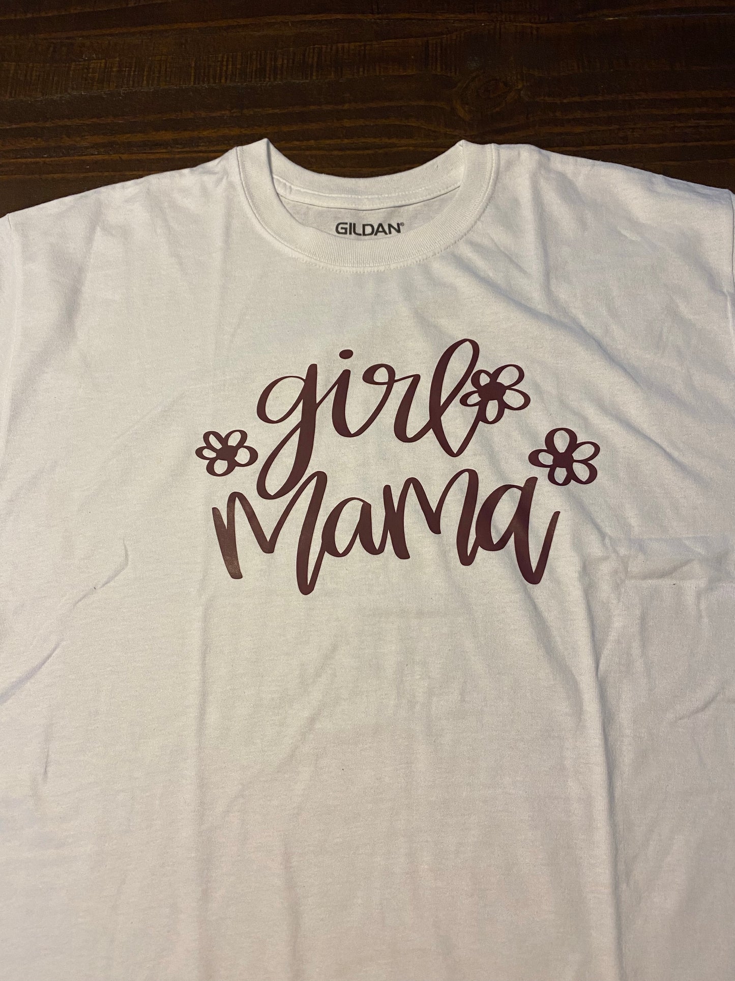 “Girl mama” with flowers T-shirt